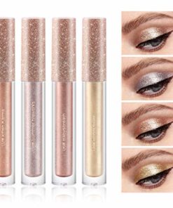 4 Colors Glitter Liquid Eyeshadow, Makeup Metals Glitter Gloss for Eyes Shimmer Eyeliners Waterproof Long Lasting Sparkling Eye Shadow Set