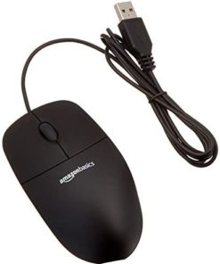 AmazonBasics 3-Button USB Wired Computer Mouse (Black), 30-Pack Bulk