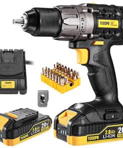 Cordless Drill, 20V Drill Driver 2x2000mAh Batteries, 530 In-lbs Torque, 24+1 Torque Setting, Fast Charger 2.0A, 2-Variable Speed, 33pcs Accessories, 1/2