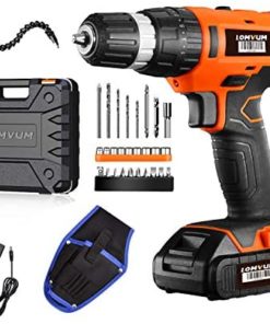 Cordless Drill Driver Lomvum 20V Power Drill with Lithium-ion Batterry, 1 Faster Charger, 2-Speed 3/8