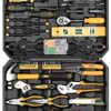 DEKOPRO 168 Piece Socket Wrench Auto Repair Tool Combination Package Mixed Tool Set Hand Tool Kit with Plastic Toolbox Storage Case