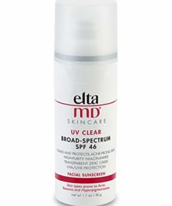 EltaMD UV Clear Facial Sunscreen Broad-Spectrum SPF 46 for Sensitive or Acne-Prone Skin, Oil-free, Dermatologist-Recommended Mineral-Based Zinc Oxide Formula