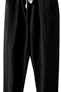 JSPOYOU Women Casual Pants Solid Elastic Mid Waist Pockets Ladies Long Loose Pants