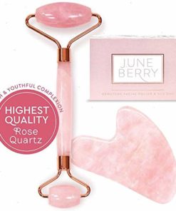 Jade Roller for Face – Rose Quartz Face Roller and Gua Sha Set for Skincare, Under Eye Bags, Puffy Eyes, and Face Massager,