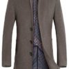 Mordenmiss Men's French Woolen Coat Business Down Jacket Trench Topcoat