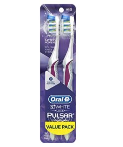 Oral-B Pulsar 3d White Advanced Vivid Soft Toothbrush Twin Pack (Colors May Vary)