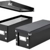 Snap-N-Store CD Storage Boxes, Set of 2 Boxes, Each 13.25" x 5.125" x 5.125", Holds up to 165 CDs, Black (SNS01617)