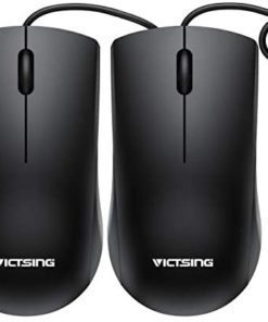 VicTsing Computer Mouse 2 Pack, 【2020 Classic】 USB Mouse Optical Wired Mouse with 25% Higher Efficiency for Office Work, Compatible with Computer Laptop, PC, Desktop, Windows 7/8/10/XP, Vista and Mac